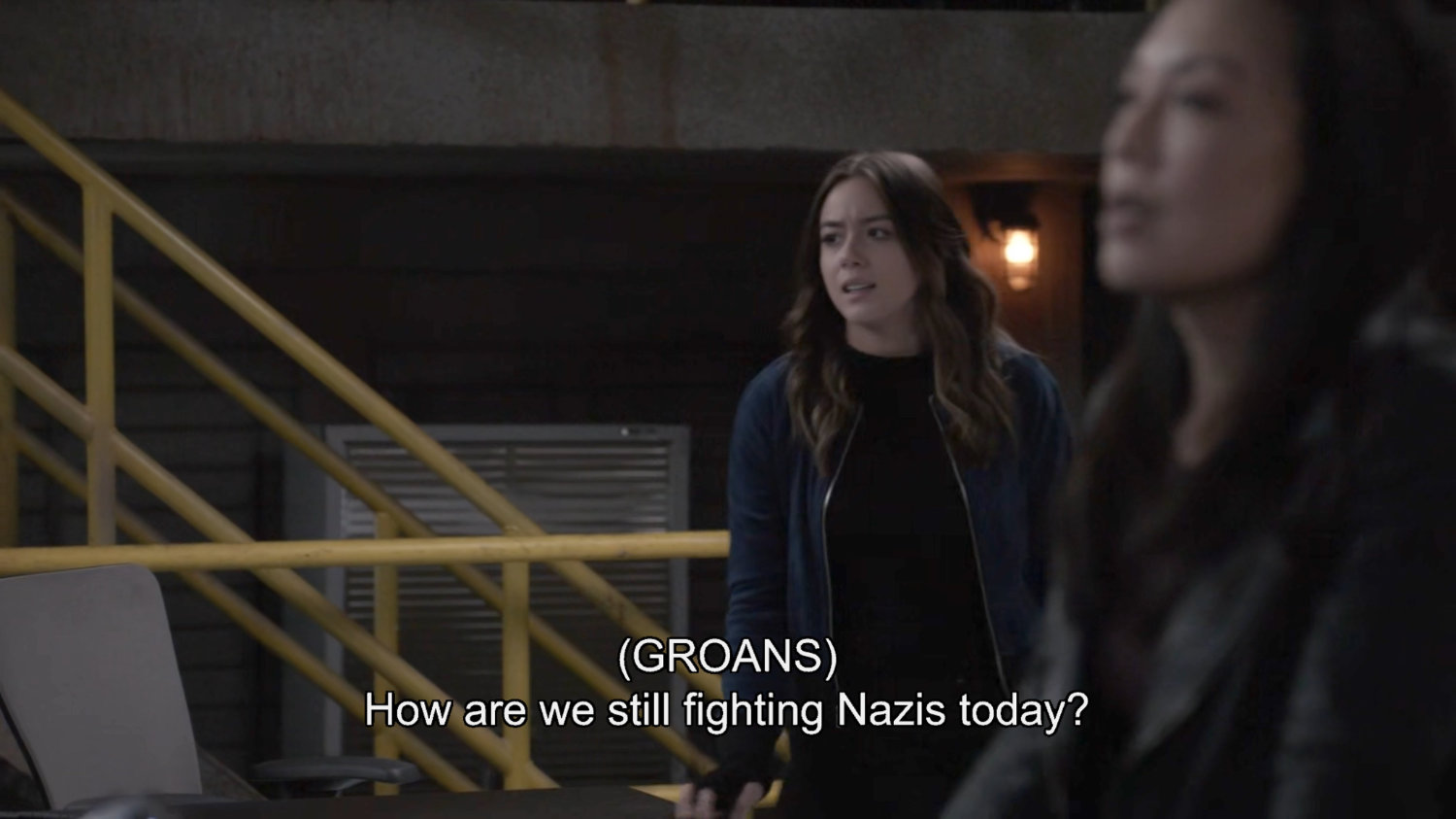 Daisy asking "How are we still fighting Nazis today?"