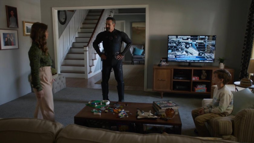 Carla, Glenn, and George Talbot in their home.