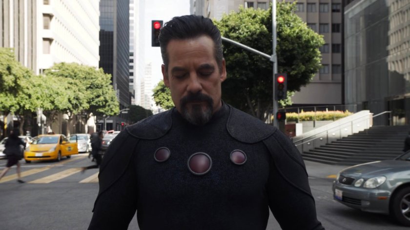 Talbot concentrating while standing in a Chicago intersection.