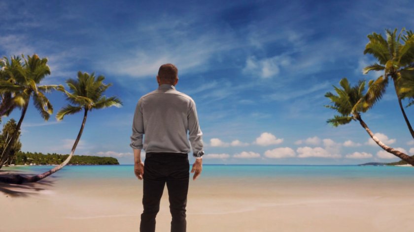 Coulson on a beach in Tahiti.