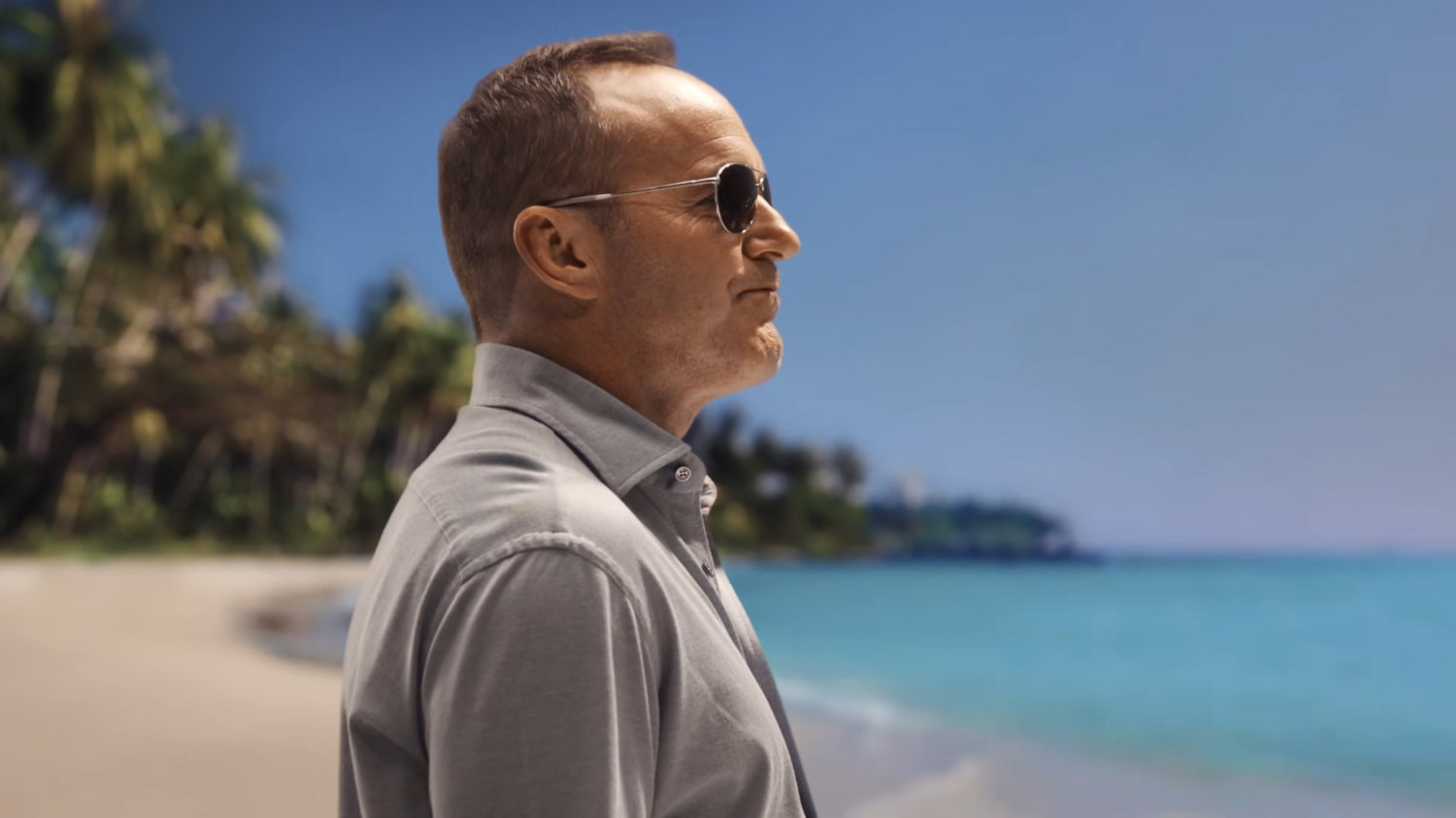 Coulson on a beach in Tahiti.