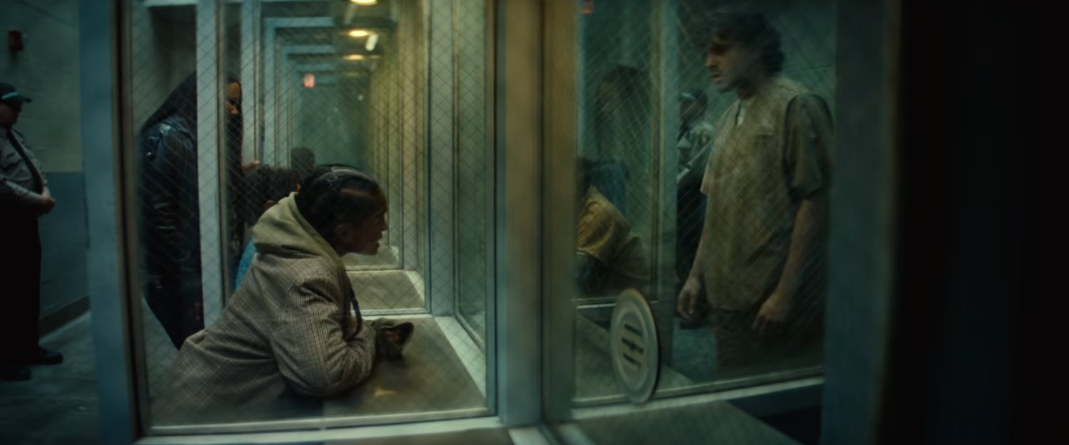 Riri and Joe in the visitor room at Cook County Jail.