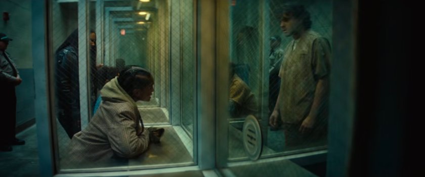 Riri and Joe in the visitor room at Cook County Jail.