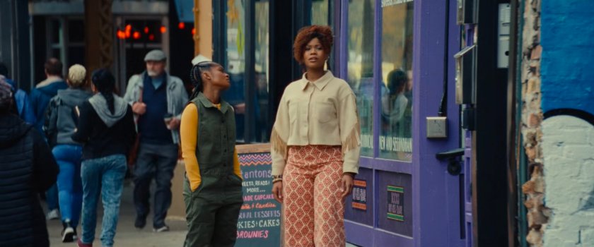 Riri and her mom outside Stanton's Sweets Reads & More.