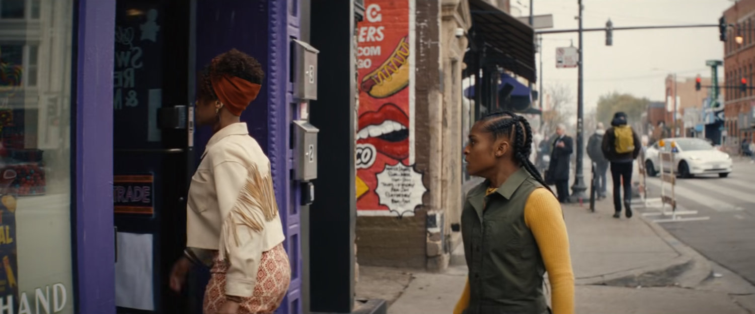 Ronnie and Riri on the sidewalk outside Stanton's Sweets Reads & More.