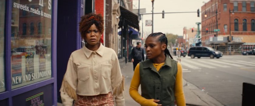 Ronnie and Riri on the sidewalk outside Stanton's Sweets Reads & More.