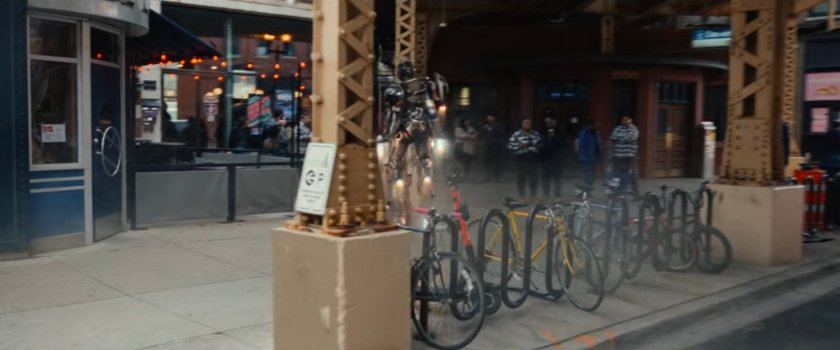 Ironheart lifts off under an L Train.