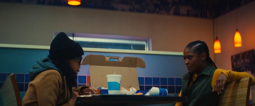 Zelma and Riri inside White Castle.