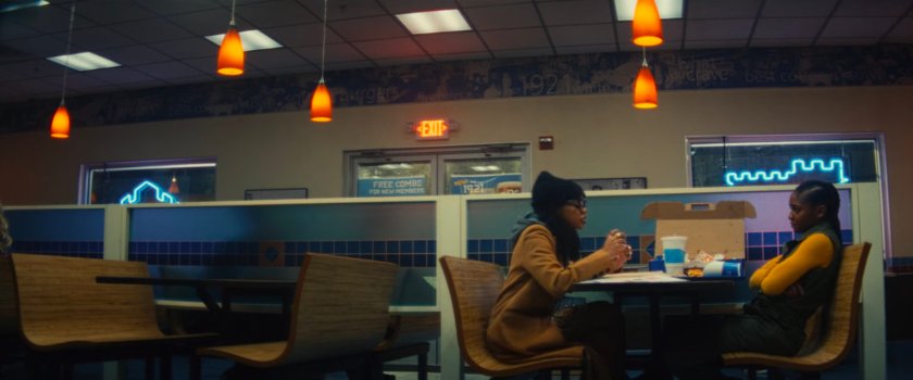 Zelma and Riri inside White Castle.