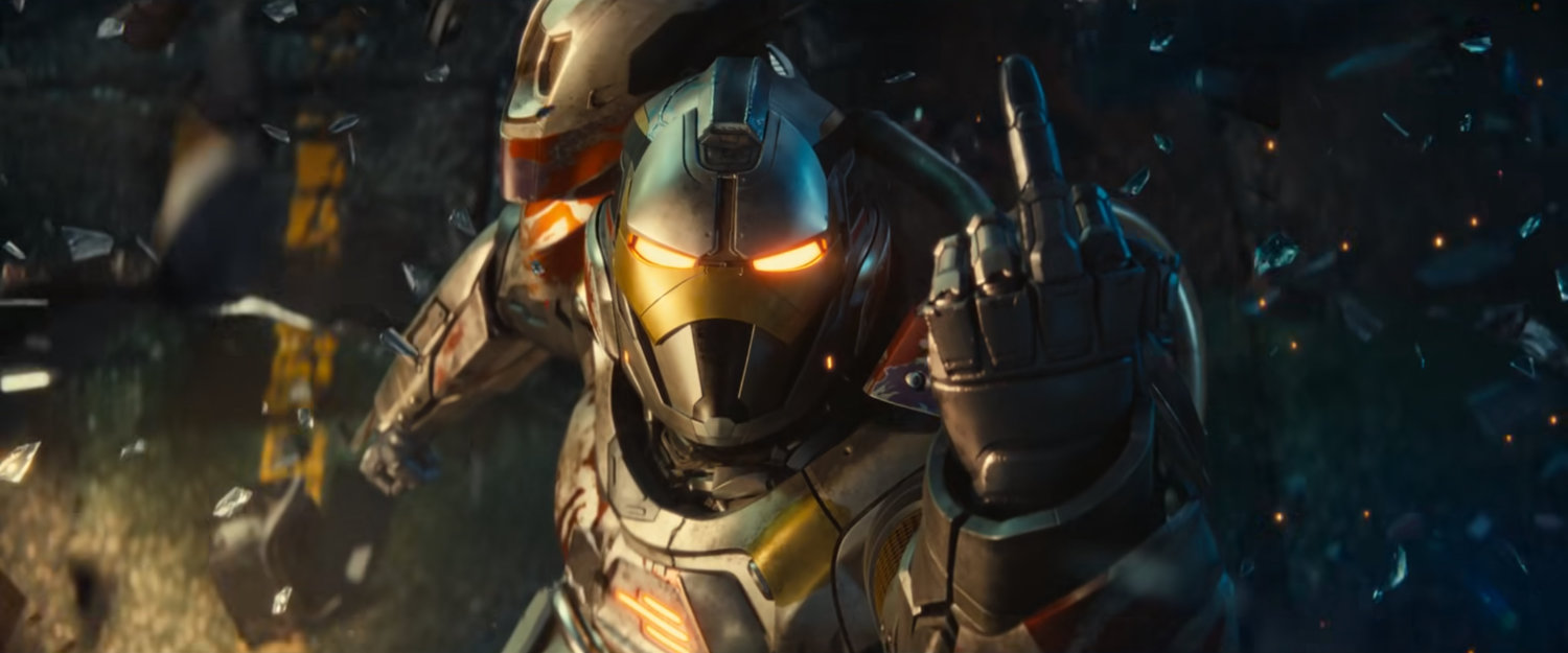 Ironheart flips the middle finger.
