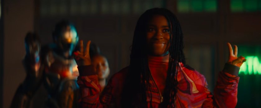 NATALIE peace-outs outside the White Castle.