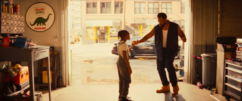 Flashback of Gary dancing with young Riri in Gary's Auto Repair.