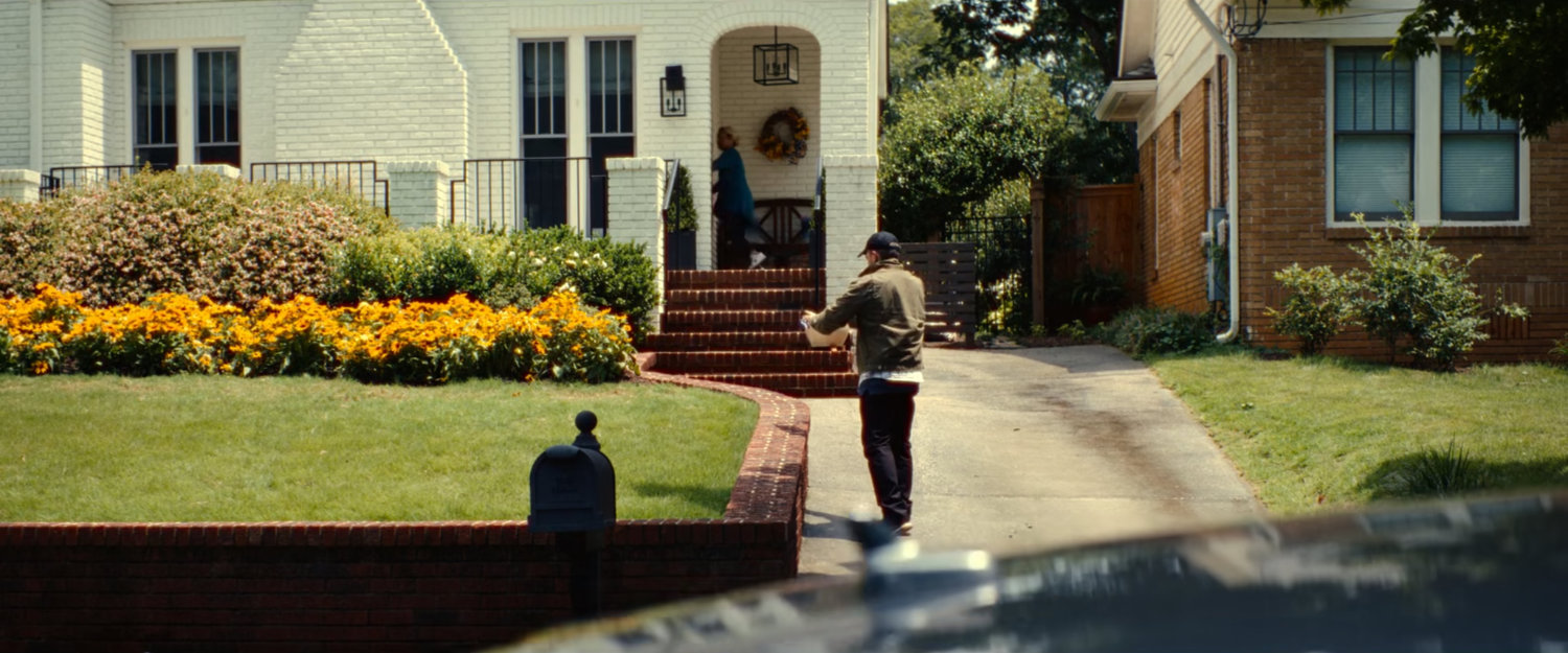 Joe outside Heather's house.