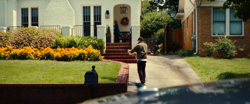 Joe outside Heather's house.