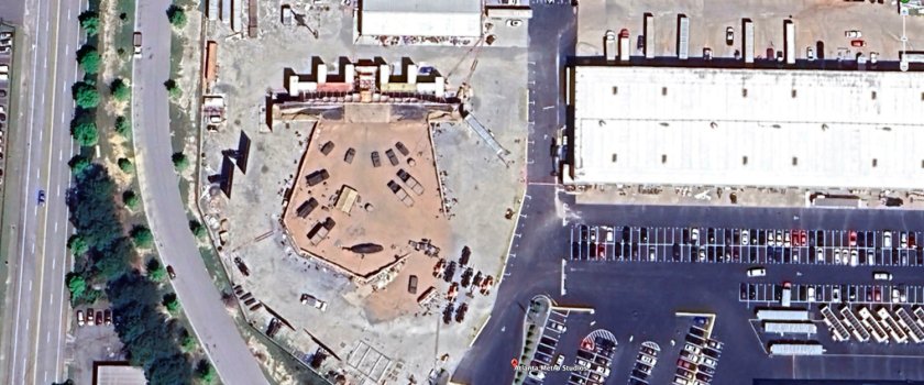 Satellite view of Atlanta Metro Studios where the exteriors of the OXE Vault were filmed.