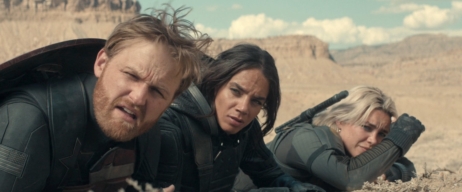 Walker, Ghost, and Yelena in the desert of Utah.