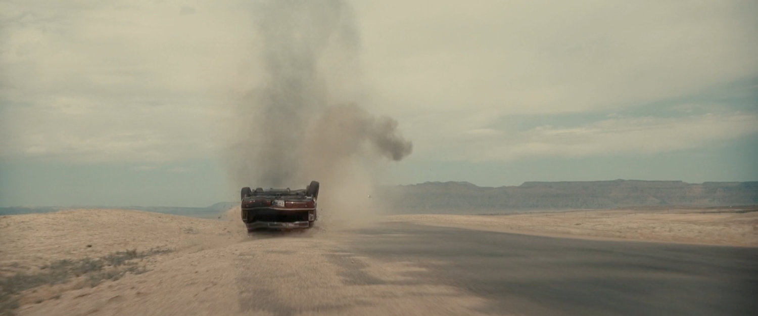 The limo flipped over in the desert of Utah.