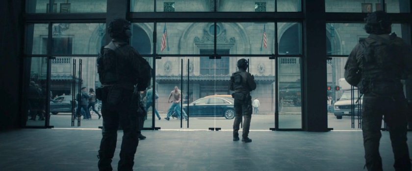 Guards in the lobby of the Watchtower.