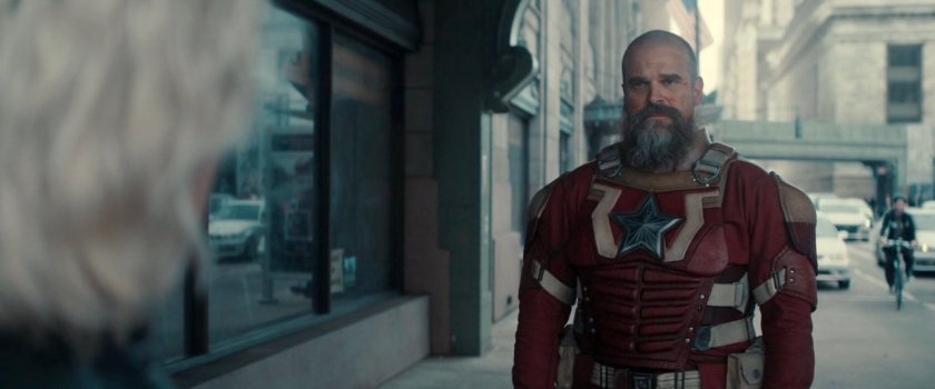 Yelena and Alexei on the sidewalk outside of the Watchtower.