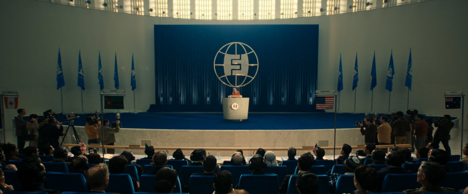 Sue speaking in the auditorium at the Future Foundation.