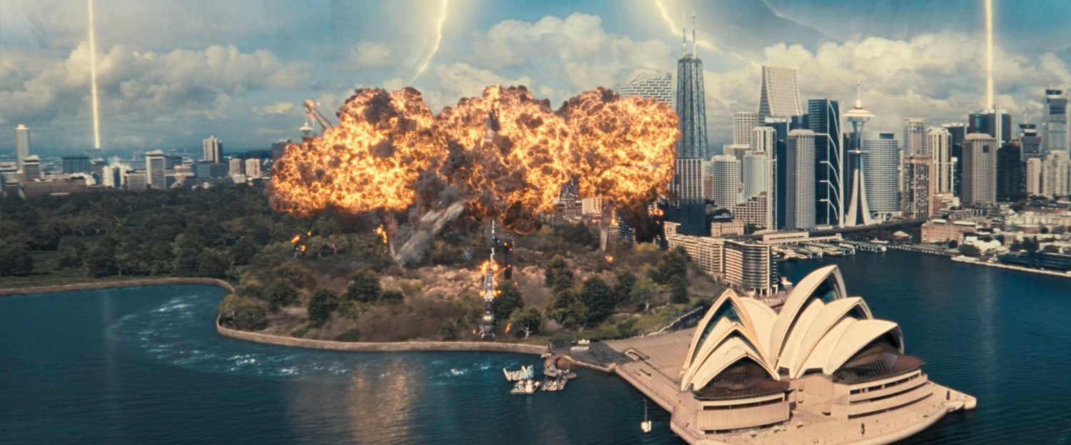 An explosion of the teleportation bridge in Sydney.