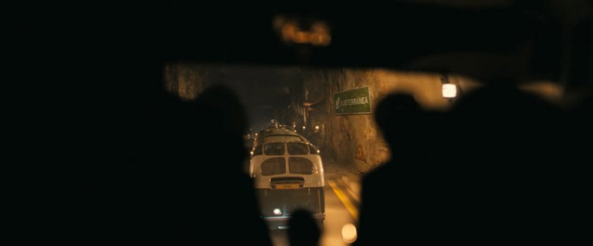 Buses entering a tunnel to Subterranea.