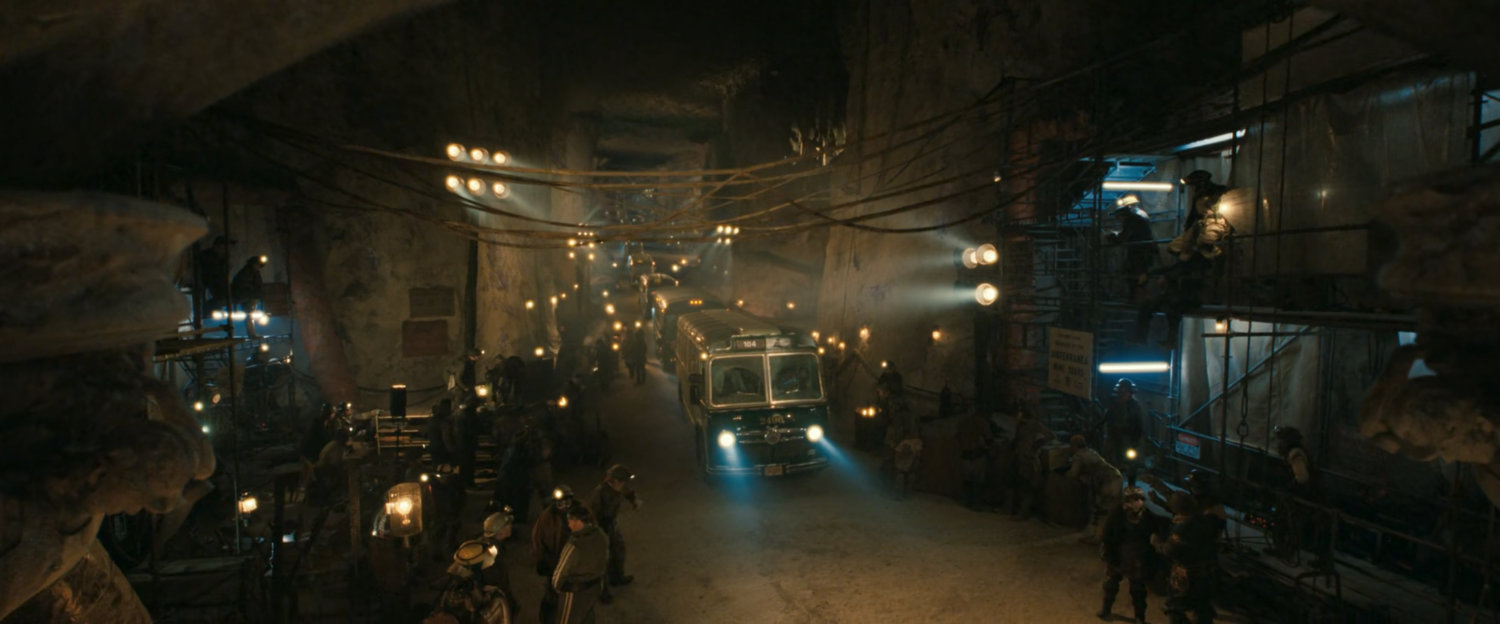 Buses entering Subterranea.