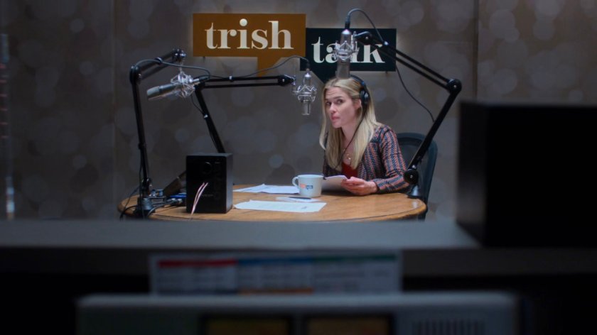 Trish in the Trish Talk radio studio.