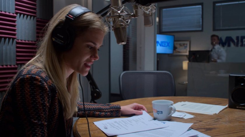 Ian watching Trish in the WNEX Trish Talk Studio.