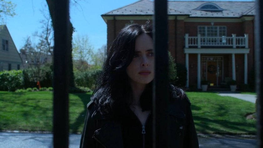 Jessica outside Dr. Koslov's house.