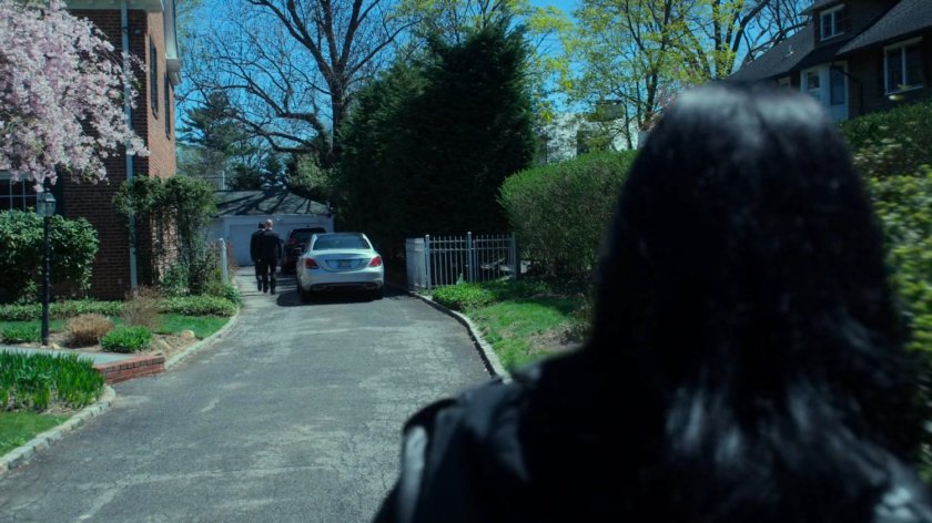 View up the driveway outside Dr. Koslov's house.