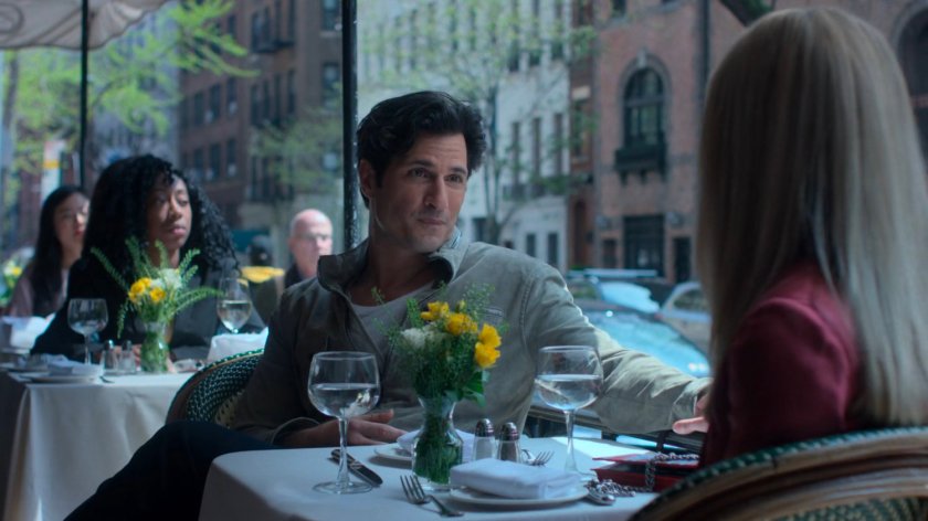 Griffin and Trish on the outdoor patio at Orsay.