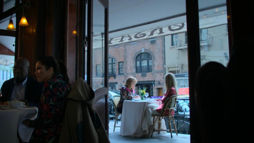 Dorothy and Trish on the outdoor patio at Orsay.