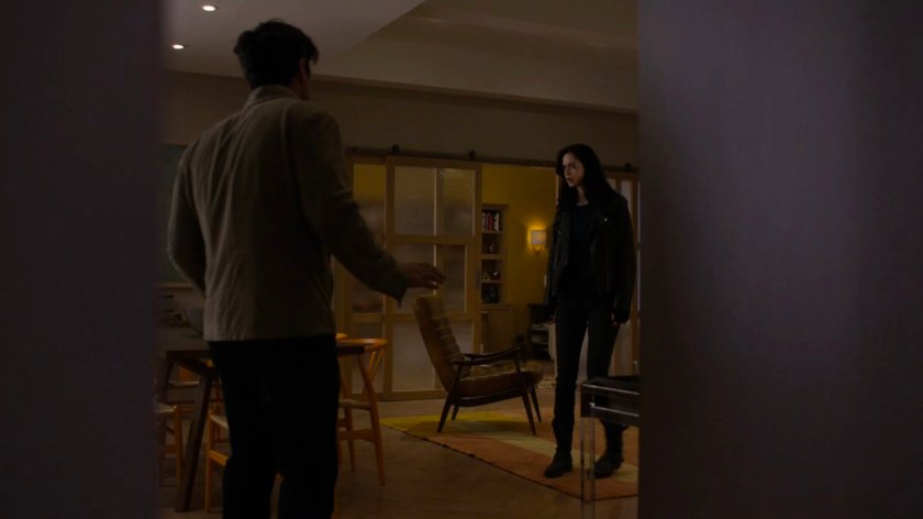 Griffin and Jessica in Trish's apartment.