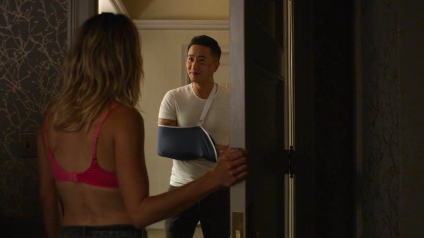 Makayla answers Jeri's front door to find Pryce outside.