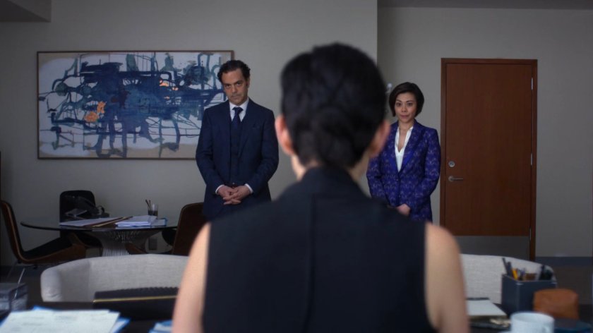 Jeri Hogarth, Steven Benowitz, and Linda Chao in Jeri's office.