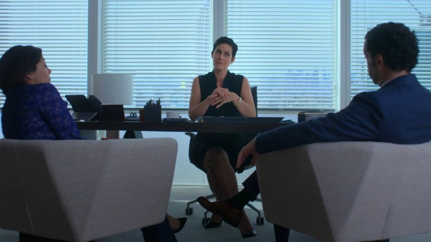 Jeri Hogarth, Steven Benowitz, and Linda Chao in Jeri's office.
