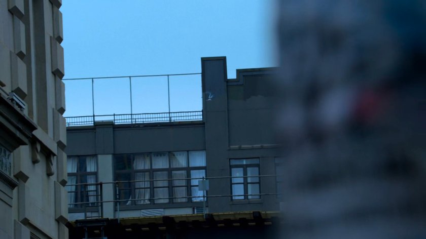 View of elevated train line.