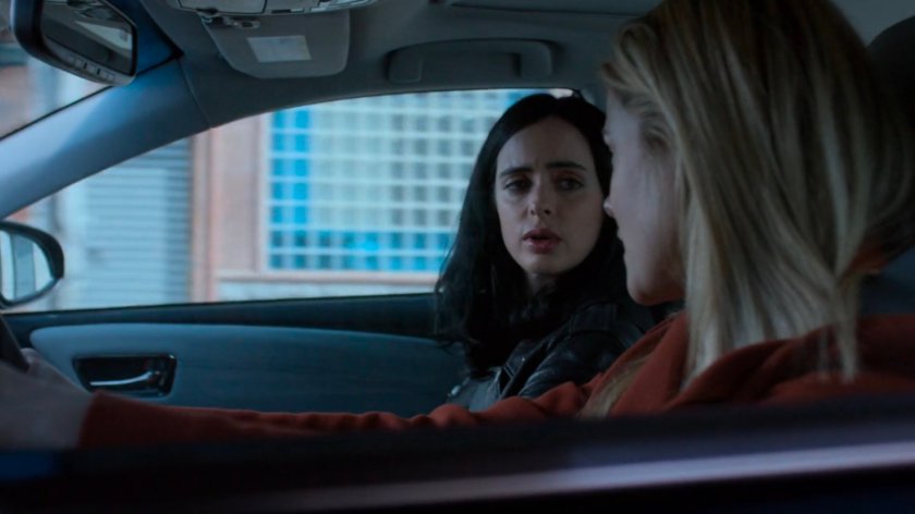 Jessica and Trish driving in a car.