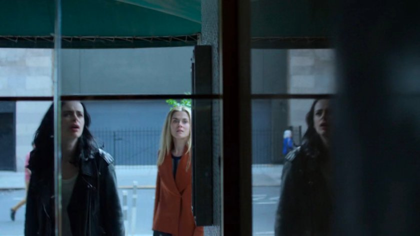 Jessica and Trish outside of Leslie Jansen's building.