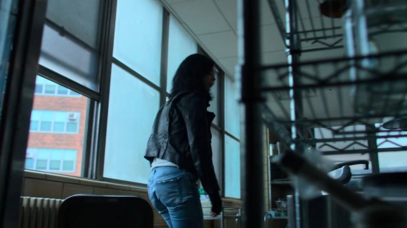 Jessica sneaking into the morgue at the Riverbank Medical Center.