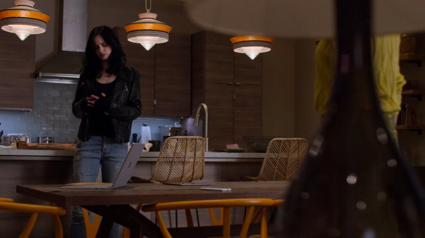 Jessica in Trish's apartment.