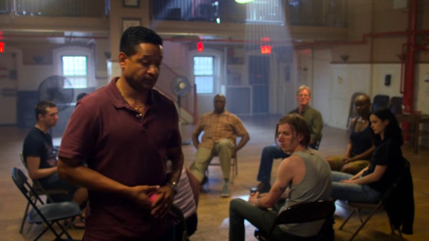 Chaz leads the anger management group discussion.