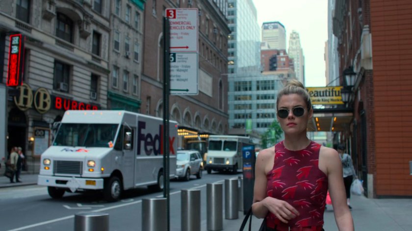Trish on the sidewalk outside the WNEX Studio building.