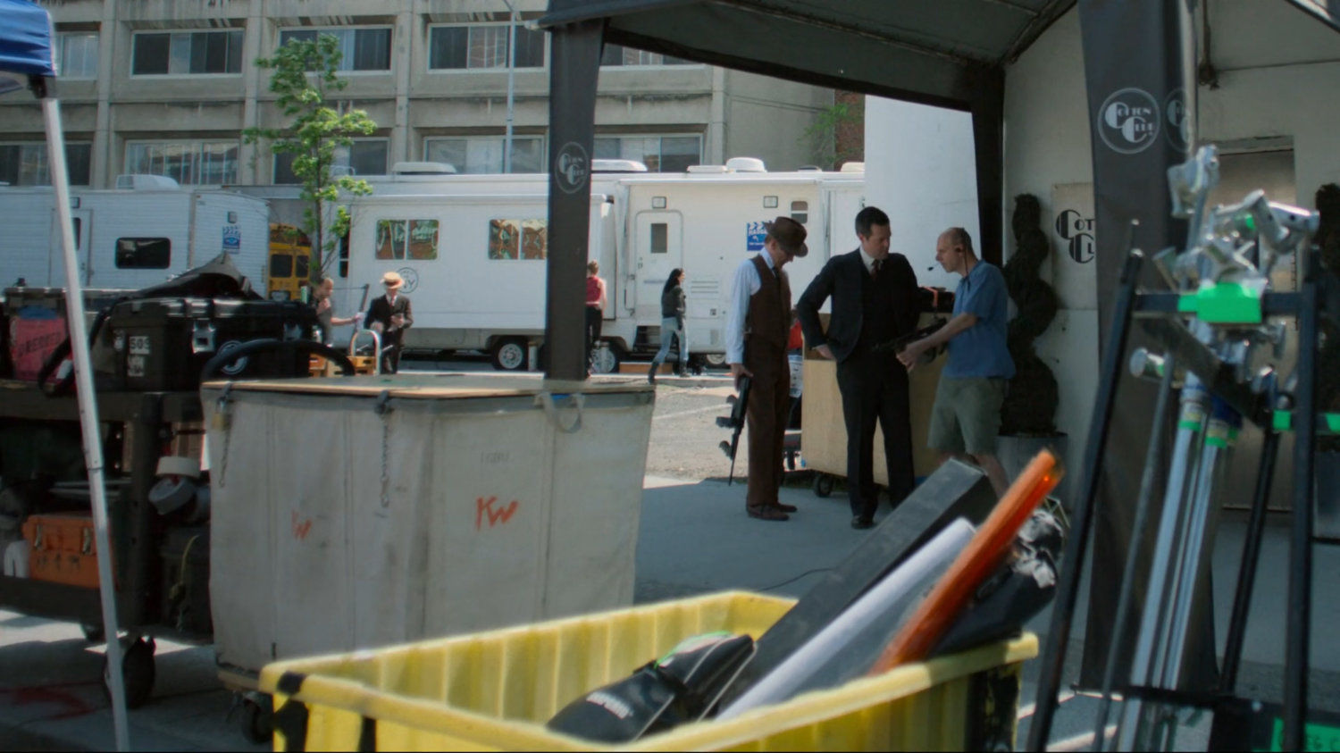 Film crew outside the Cotton Club.