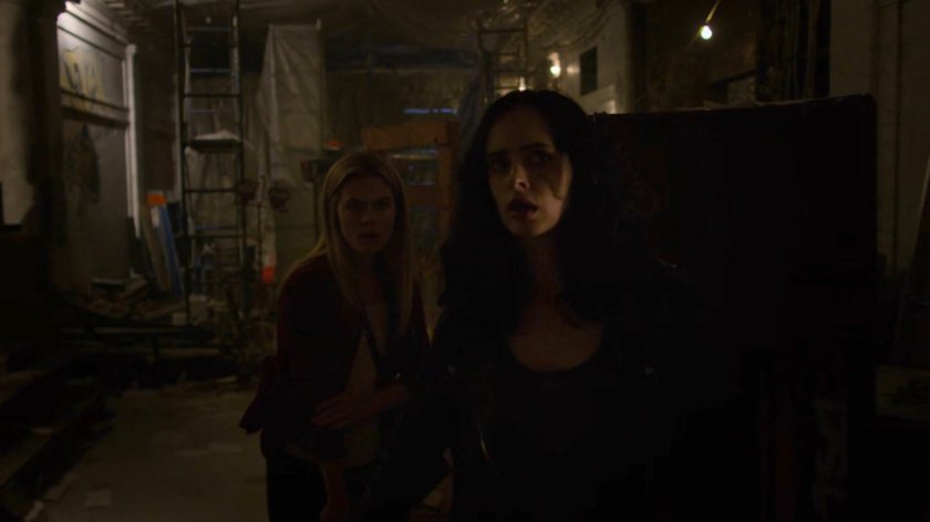 Trish and Jessica inside an old bank building.