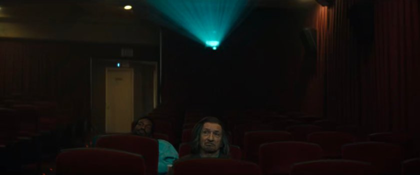 Simon and Trevor in the Highland theater.