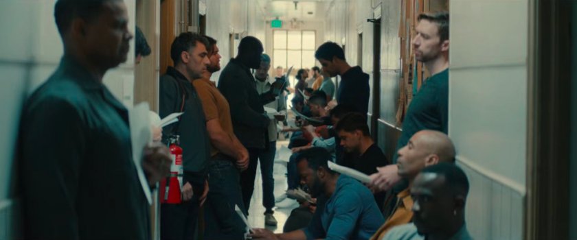 Dozens of actors at the casting audition for Wonder Man.