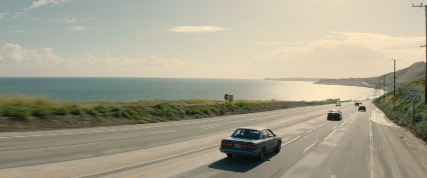Simon's car on Pacific Coast Highway.
