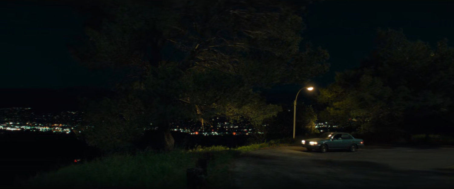 Simon parking at a city overlook.